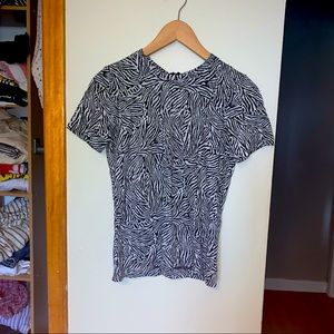 Club Monaco Zebra print mock neck soft top